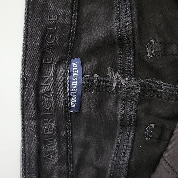 American Eagle AEO NE(X)T Level Stretch Black Super Hi-Rise  Shortie Shorts Sz 0 - Picture 5 of 16
